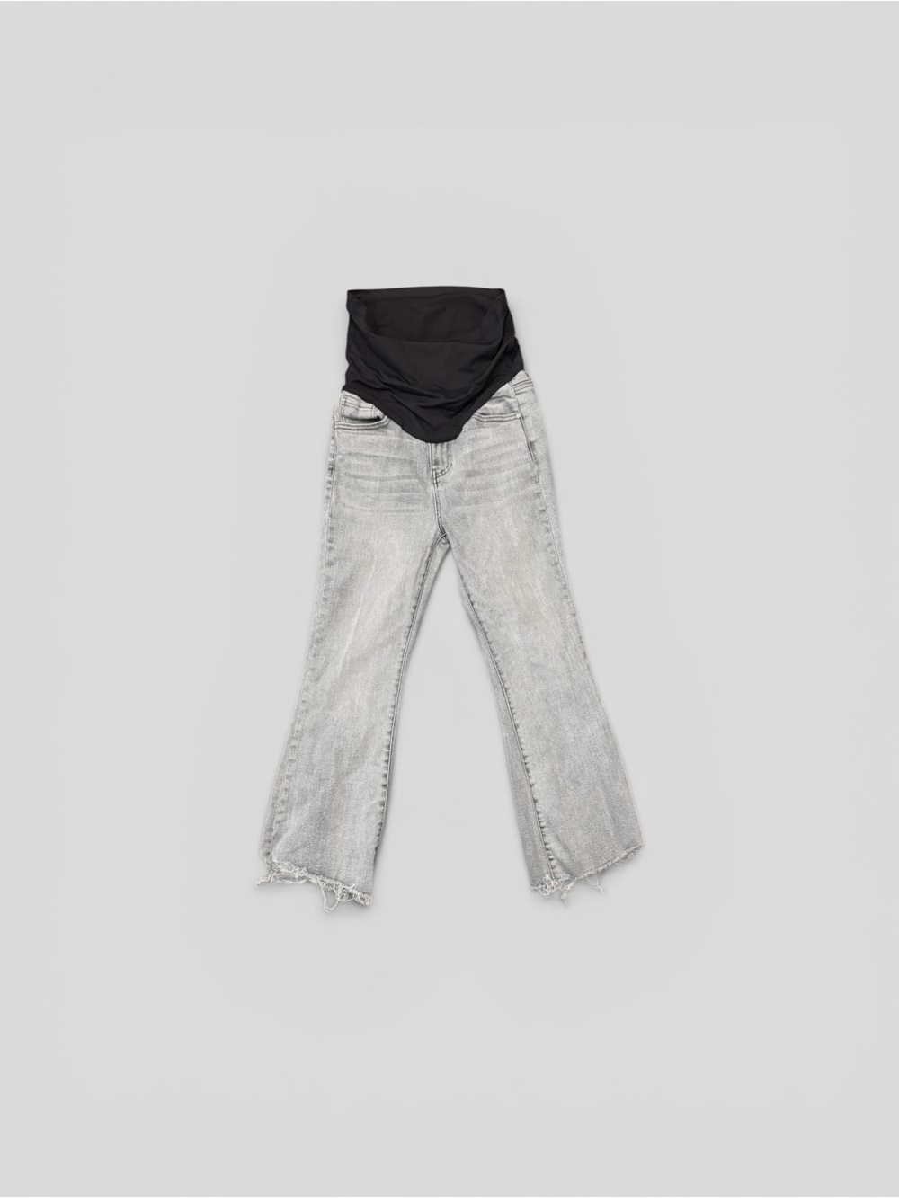 Maternity Waist Panel Maternity Jeans with Light Wash Denim